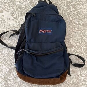 JanSport Dark Blue and Brown Backpack